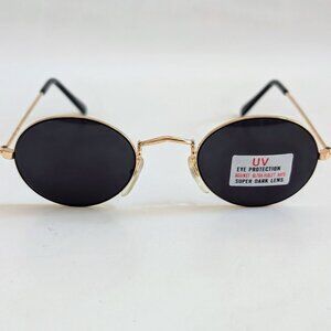 NWT Vintage 90's John Lennon Like Round Metal Sunglasses (S. Gold)